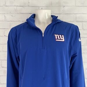 Nike Jacket Men's Medium Pullover New York Giants Coaches Jacket 1/4 Hoodie NFL
